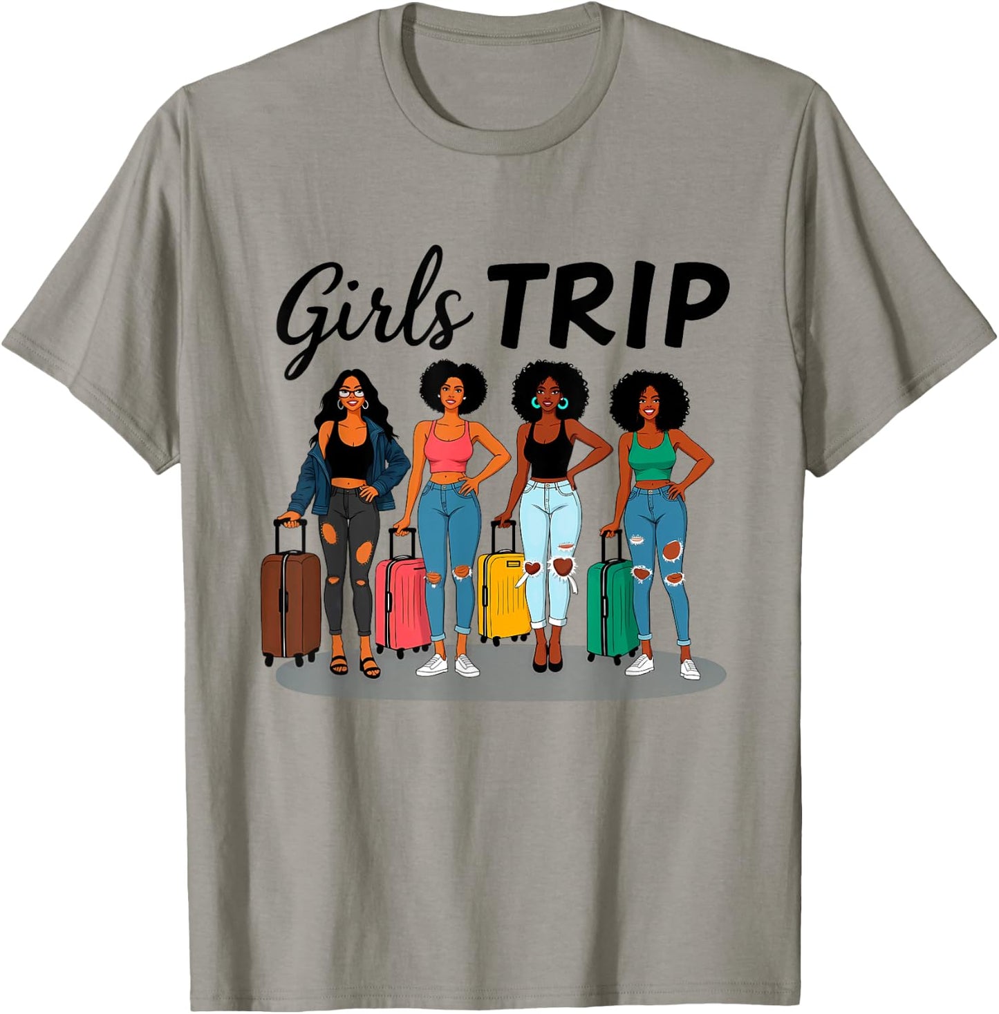Girls Trip Black Girl Women Queen Melanin T-Shirt - T-Shirt | Sand