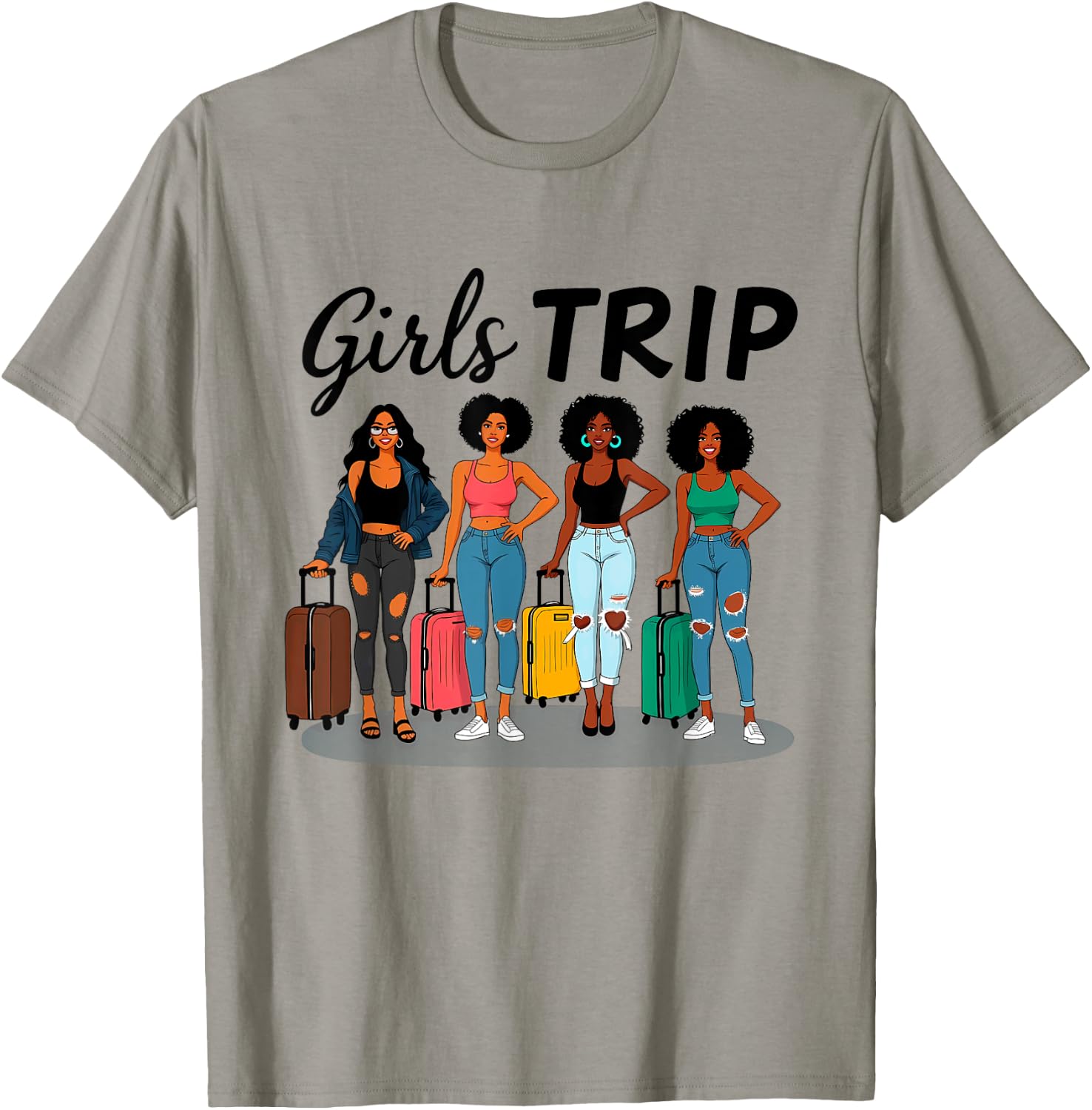 Girls Trip Black Girl Women Queen Melanin T-Shirt - T-Shirt | Sand