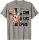 Blessed By God Loved By Jesus Floral Cross Faith Christian T-Shirt - T-Shirt | Sand