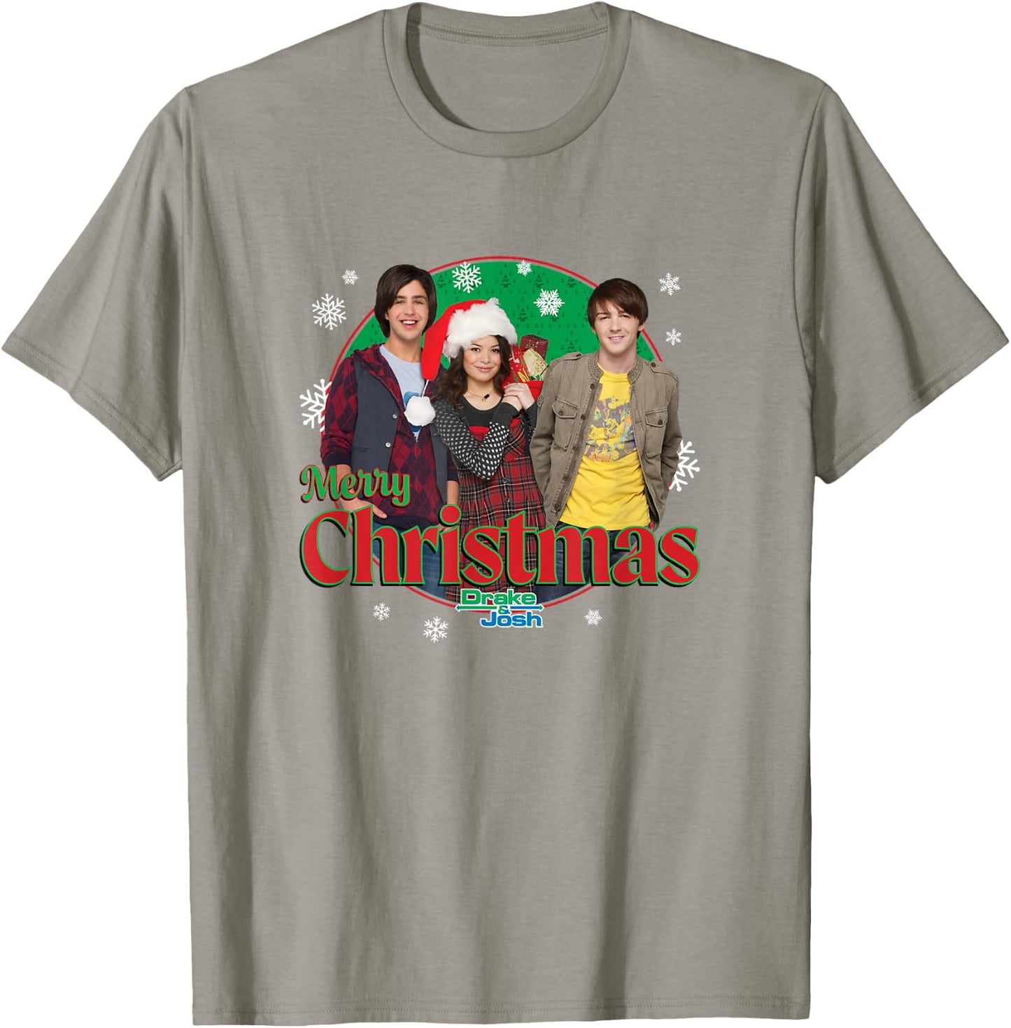 Drake and Josh Christmas Merry X-Mas Drake, Josh & Megan T-Shirt - T-Shirt | Sand