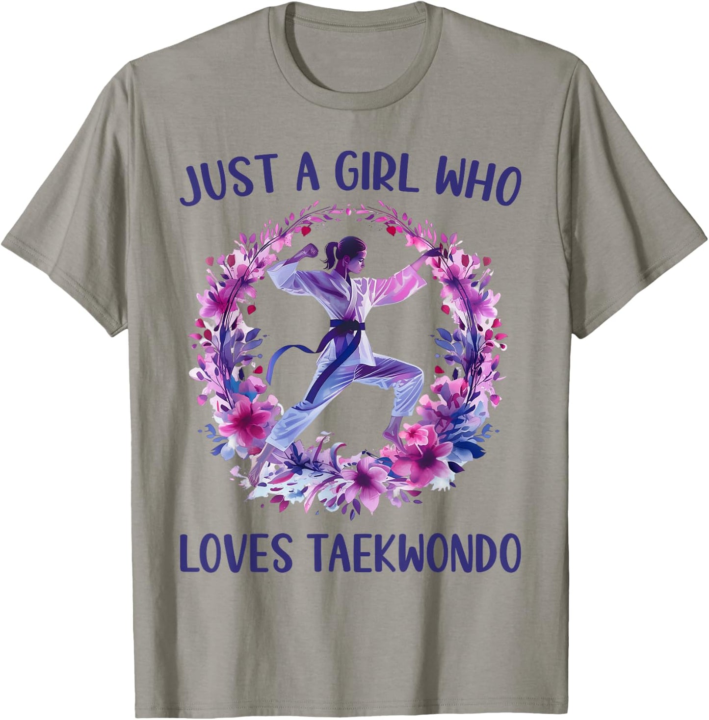 Just A Girl Who Loves Taekwondo Cute Taekwondo Lovers Gift T-Shirt - T-Shirt | Sand