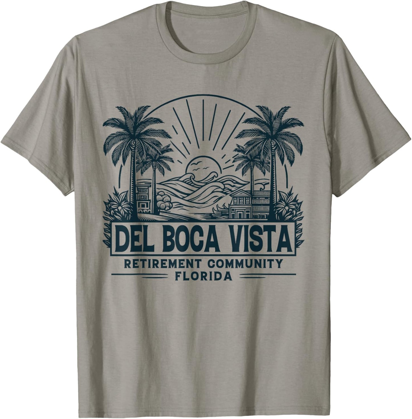 Del Boca Vista Retro Sunset Florida Vintage T-Shirt - T-Shirt | Sand