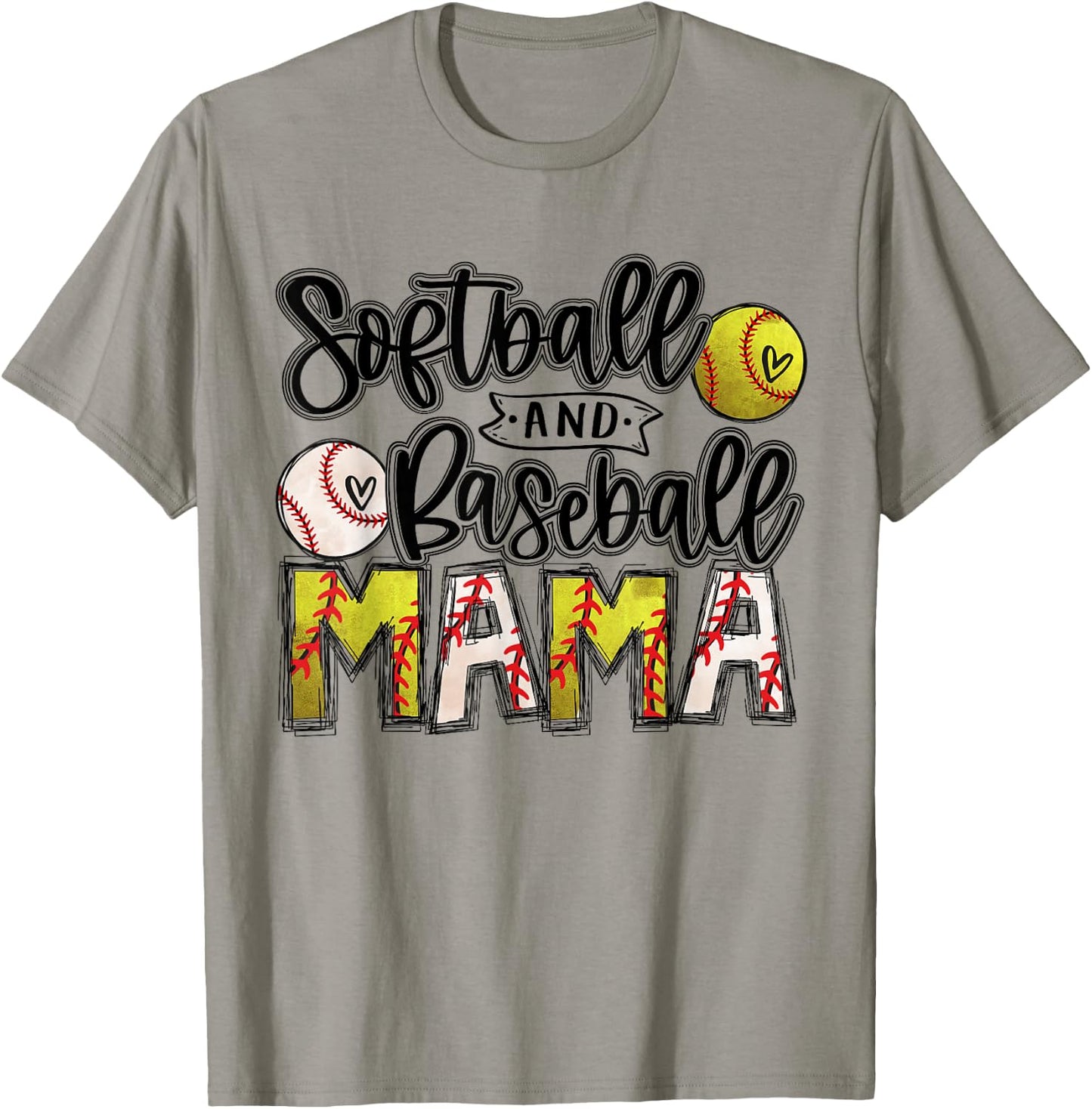 Ball Mom Softball Mama Baseball Mama Ballers Mom Birthday T-Shirt - T-Shirt | Sand