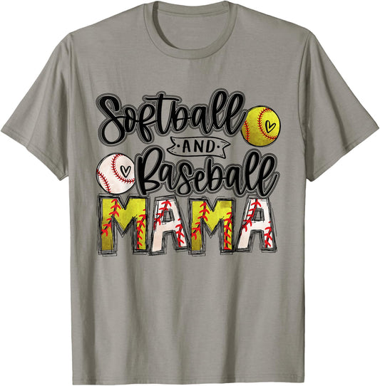 Ball Mom Softball Mama Baseball Mama Ballers Mom Birthday T-Shirt - T-Shirt | Sand