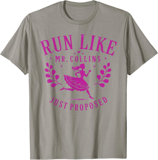 Run Like Mr Collins Just Proposed Vintage Design T-Shirt - T-Shirt | Sand