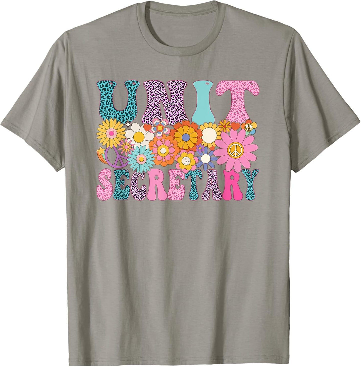 Unit Secretary Week Groovy Leopard Appreciation Day Women T-Shirt - T-Shirt | Sand