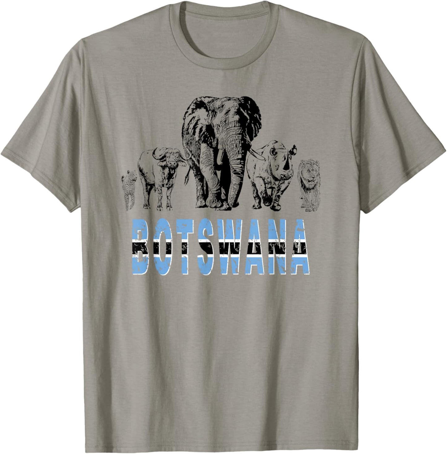 Big Five Botswana Pride Artwork for Wildlife Lovers T-Shirt - T-Shirt | Sand