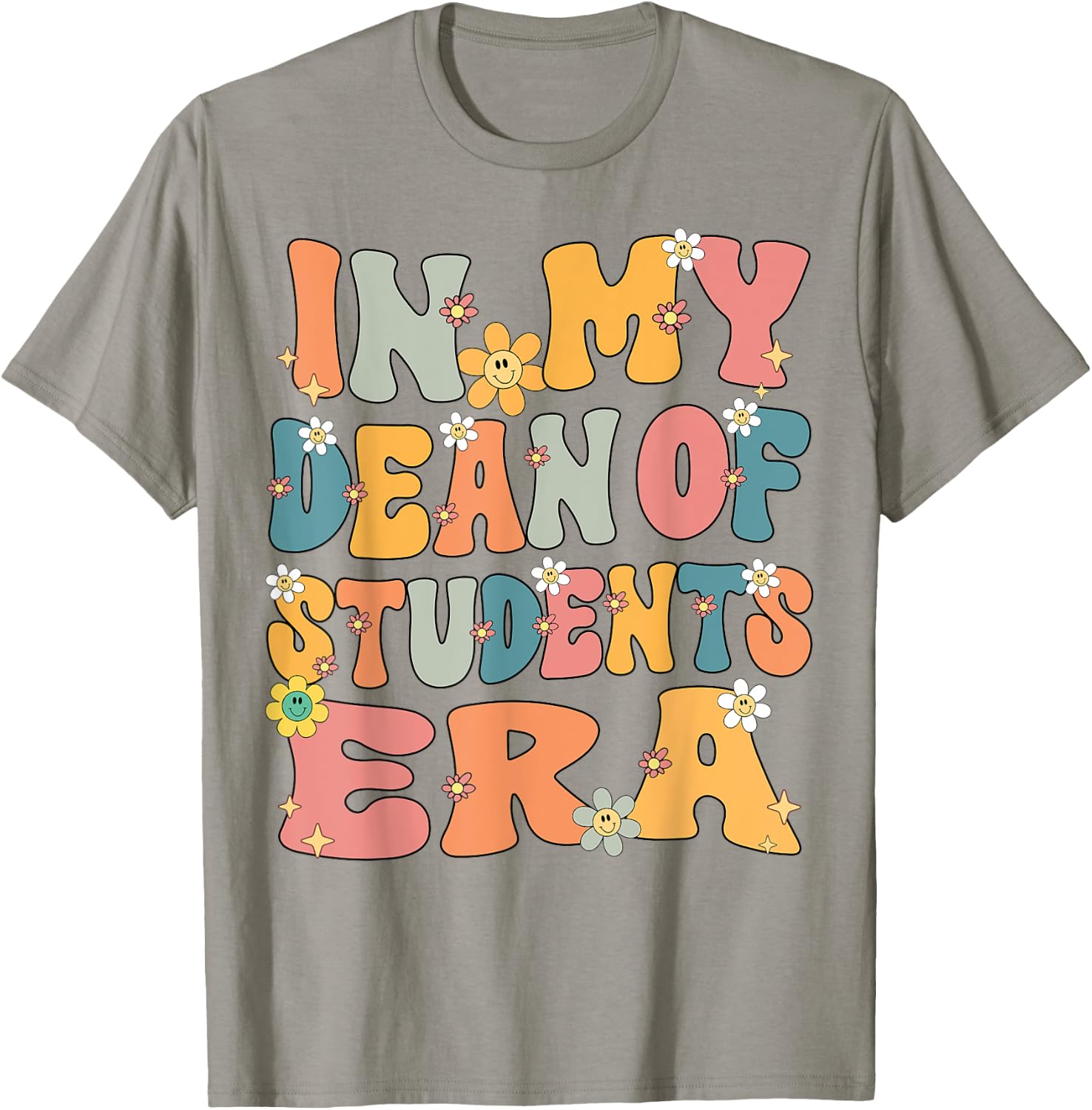 In My Dean of Students Era Retro Groovy Dean of Students T-Shirt - T-Shirt | Sand
