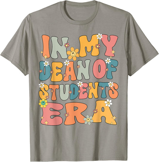 In My Dean of Students Era Retro Groovy Dean of Students T-Shirt - T-Shirt | Sand