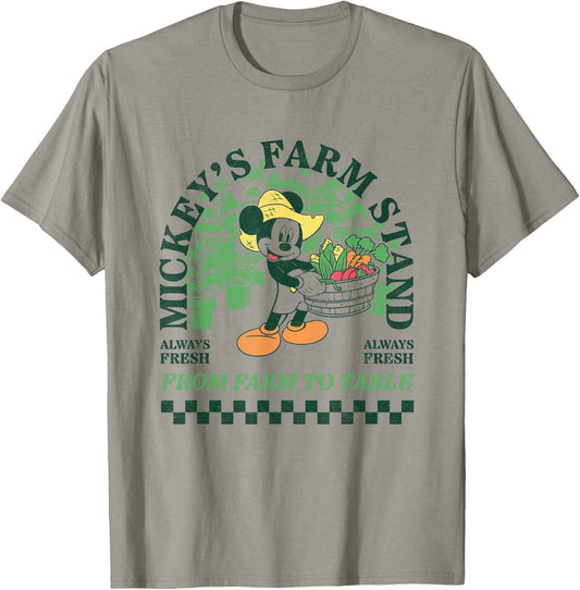 Disney Mickey And Friends Mickey's Farm Stand Retro Big Logo T-Shirt - T-Shirt | Sand