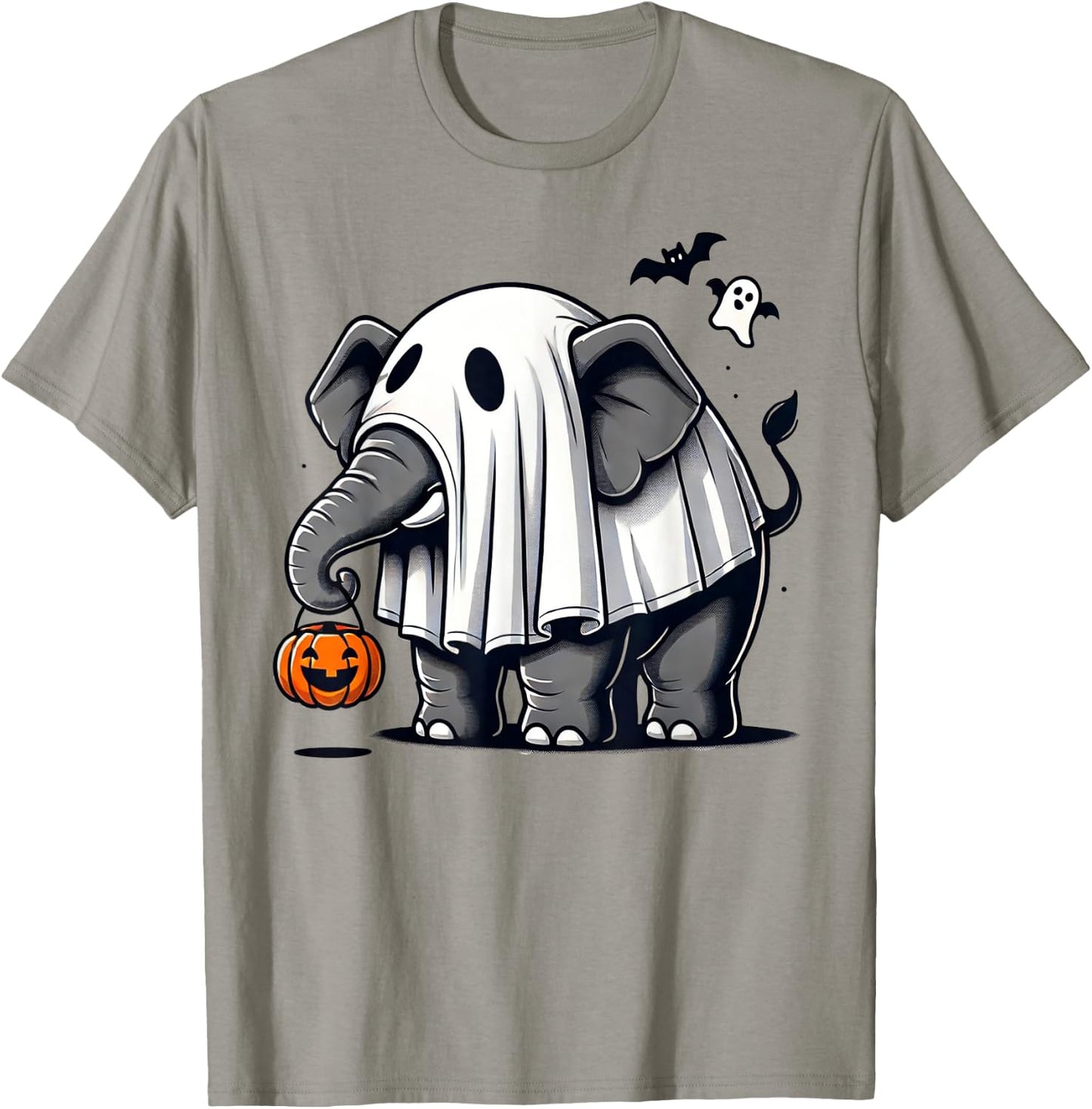 Funny Elephant Halloween Costume Ghost Trick Or Treat T-Shirt - T-Shirt | Sand