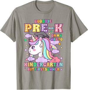 Goodbye Pre-k Graduation To Kindergarten First Summer Kids T-Shirt - T-Shirt | Sand