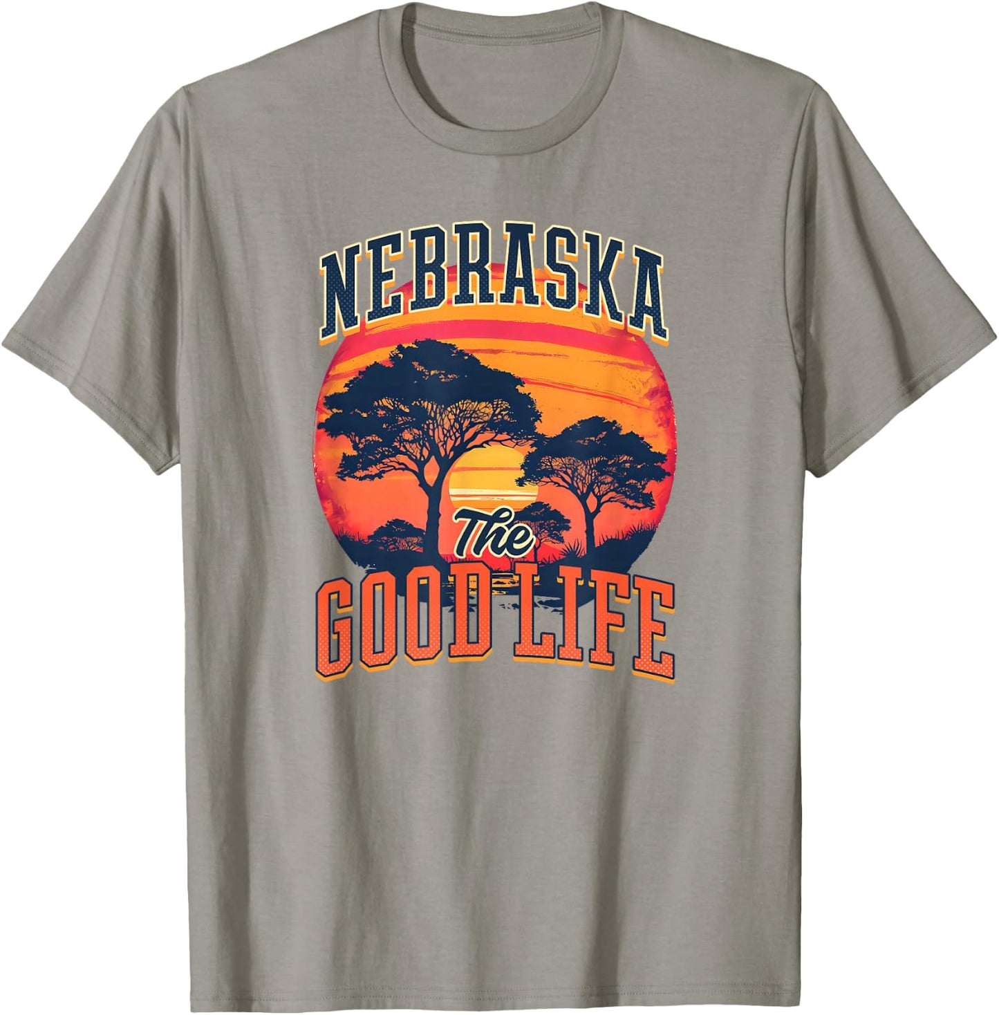 Nebraska - The Good Life Design Nebraska T-Shirt - T-Shirt | Sand