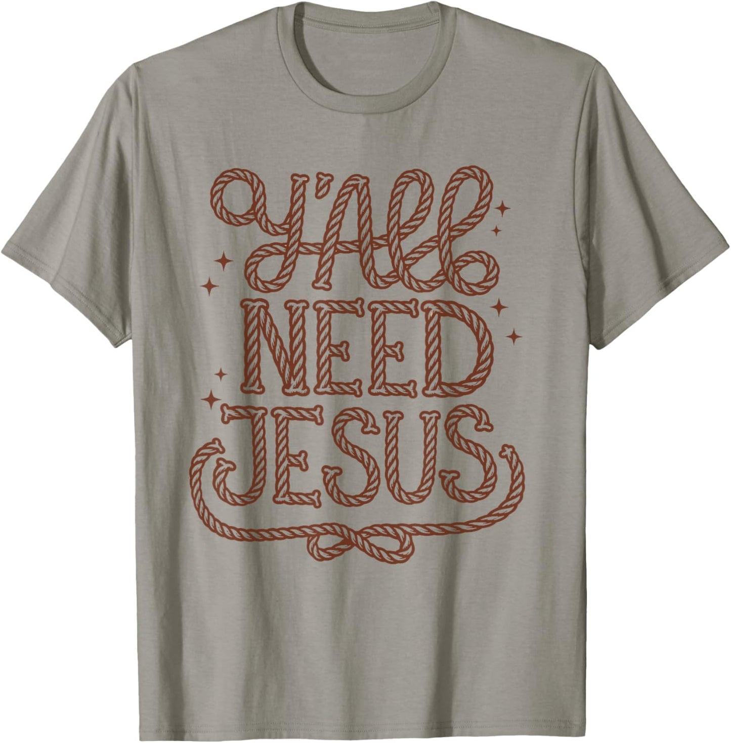 Y'all Need Jesus Faith Western Christian Cowboy Cowgirl Teen T-Shirt - T-Shirt | Sand