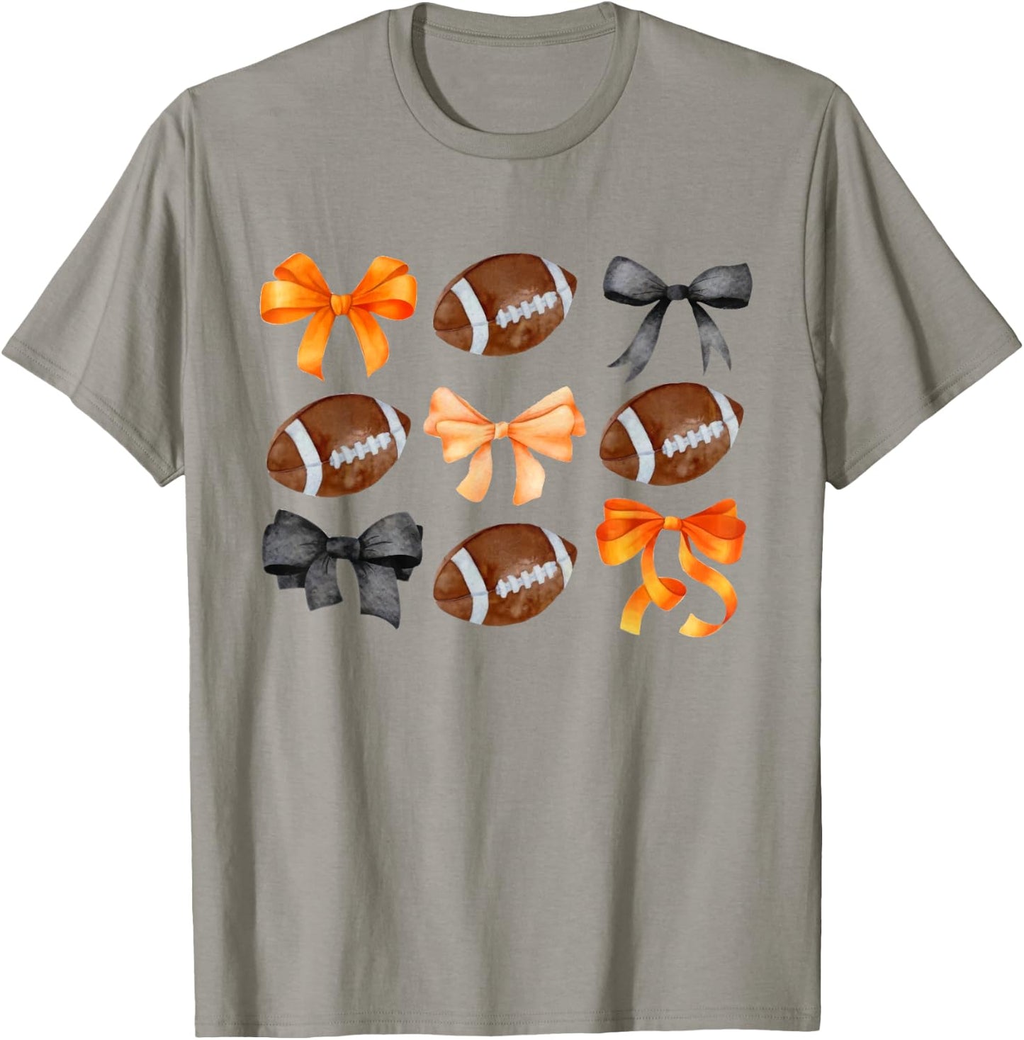 Coquette Football Bow Football Mom Game Day Women Girls Kids T-Shirt - T-Shirt | Sand