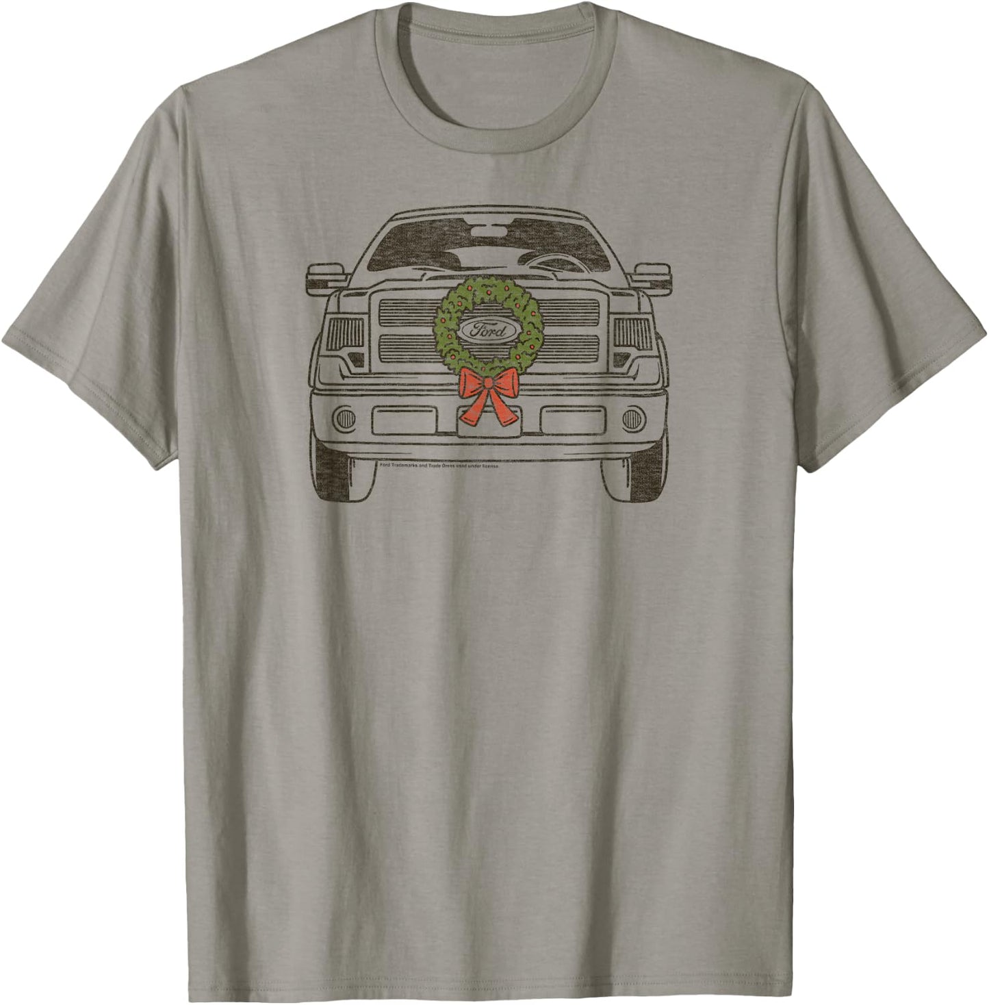 Ford - F150 2009 Truck with Christmas Wreath T-Shirt - T-Shirt | Sand