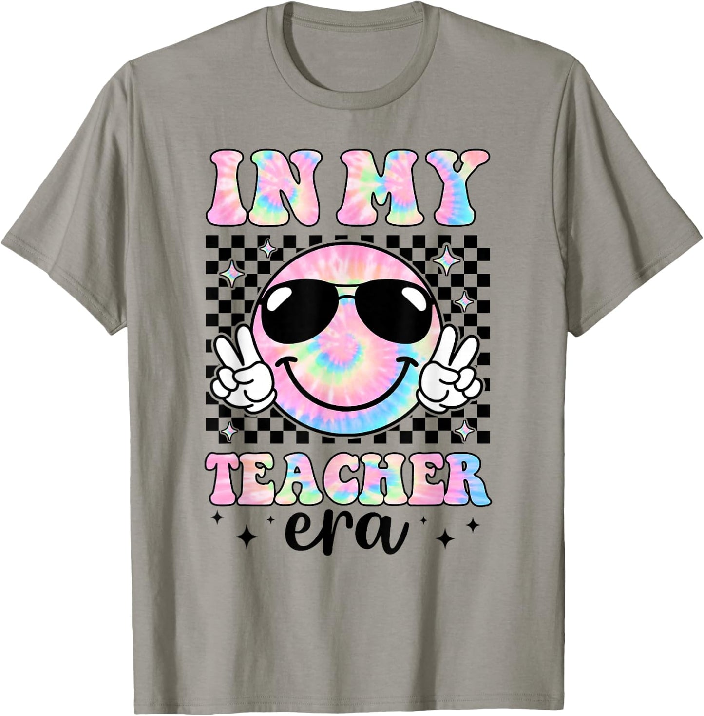 In My Teacher Era Groovy Tie Dye Back To School Cute Teacher T-Shirt - T-Shirt | Sand