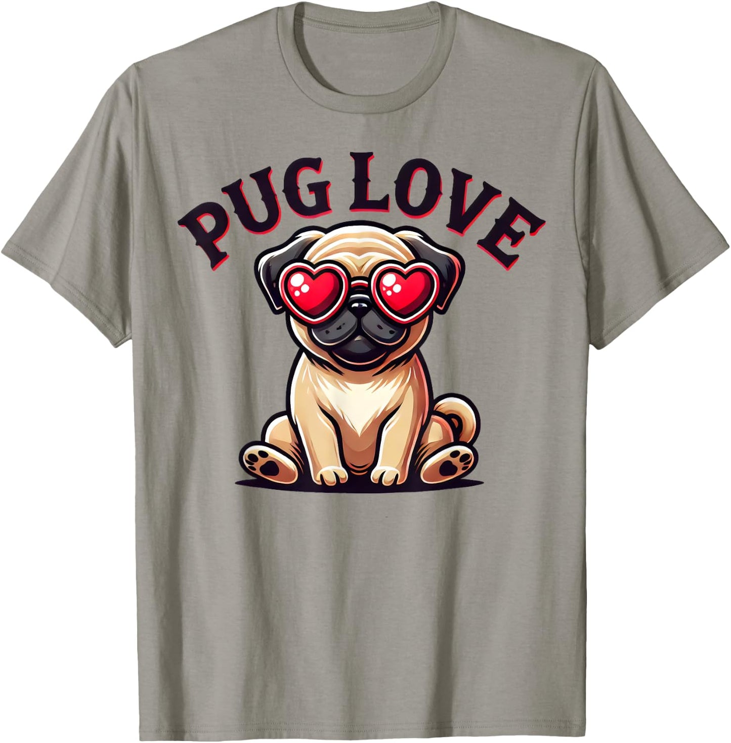 Pug Love Cute Puppy Dog Lover Men Women Girls Kids T-Shirt - T-Shirt | Sand