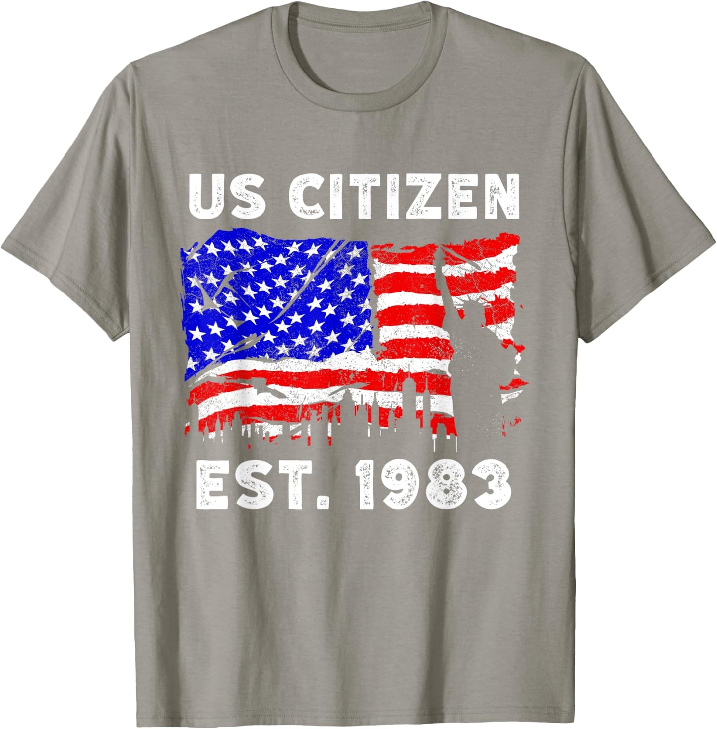 Proud US Citizen Est. Since 1983 For New American USA T-Shirt - T-Shirt | Sand