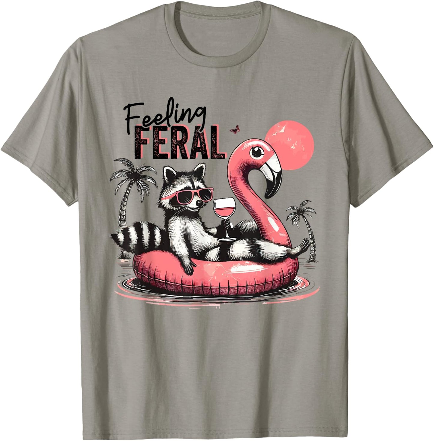 Feeling Feral Raccoon Summer Feral Girls Raccoon T-Shirt - T-Shirt | Sand