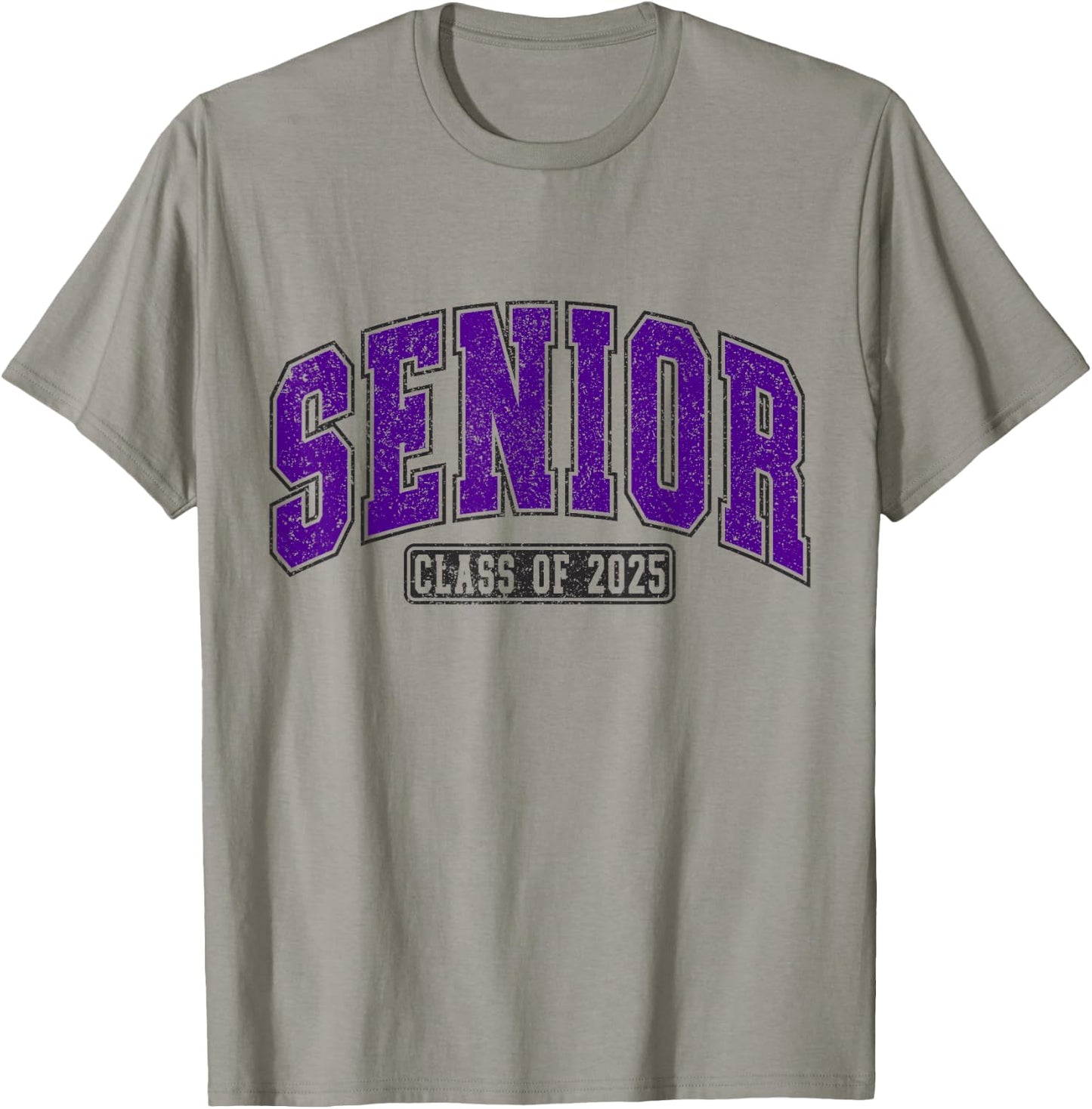 Class of 2025 Purple High School College Seniors Retro Grad T-Shirt - T-Shirt | Sand
