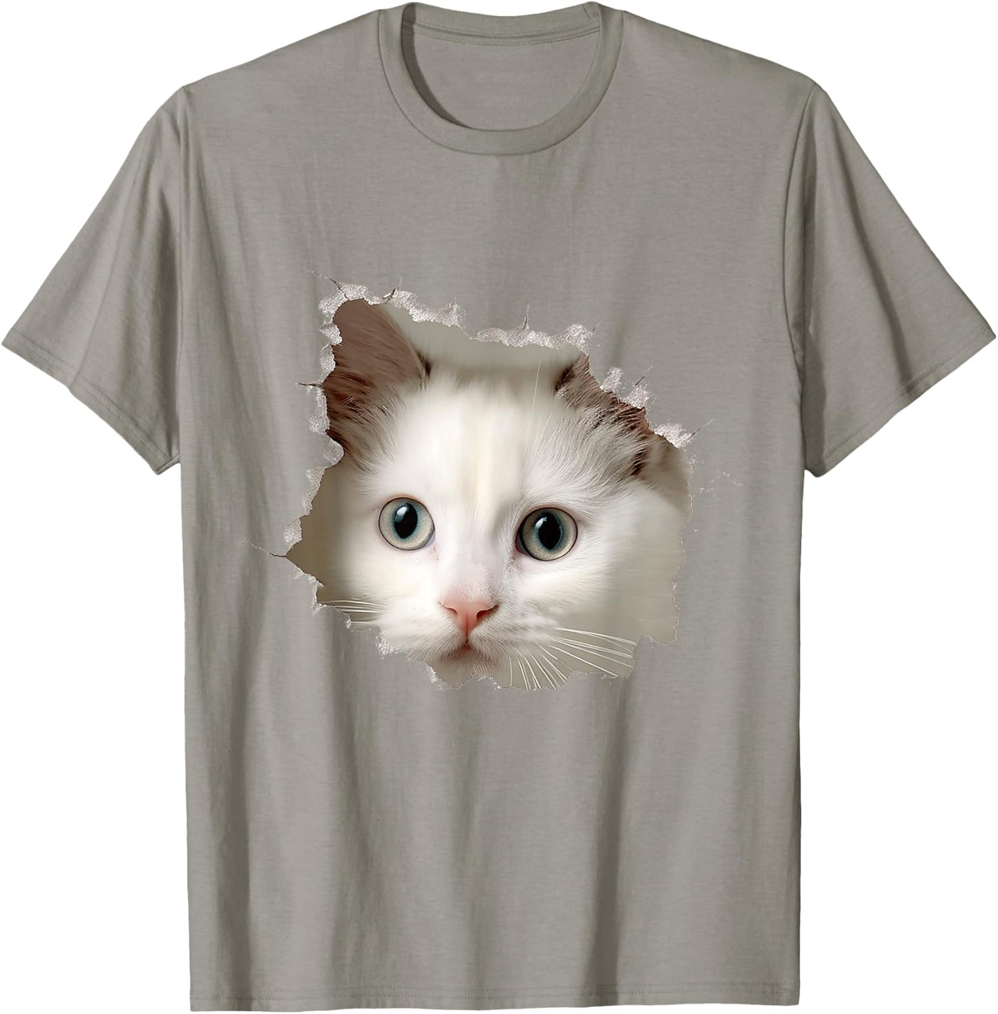 Cat Animal Graphic Drawing Illustration Face Cat Women Kids T-Shirt - T-Shirt | Sand