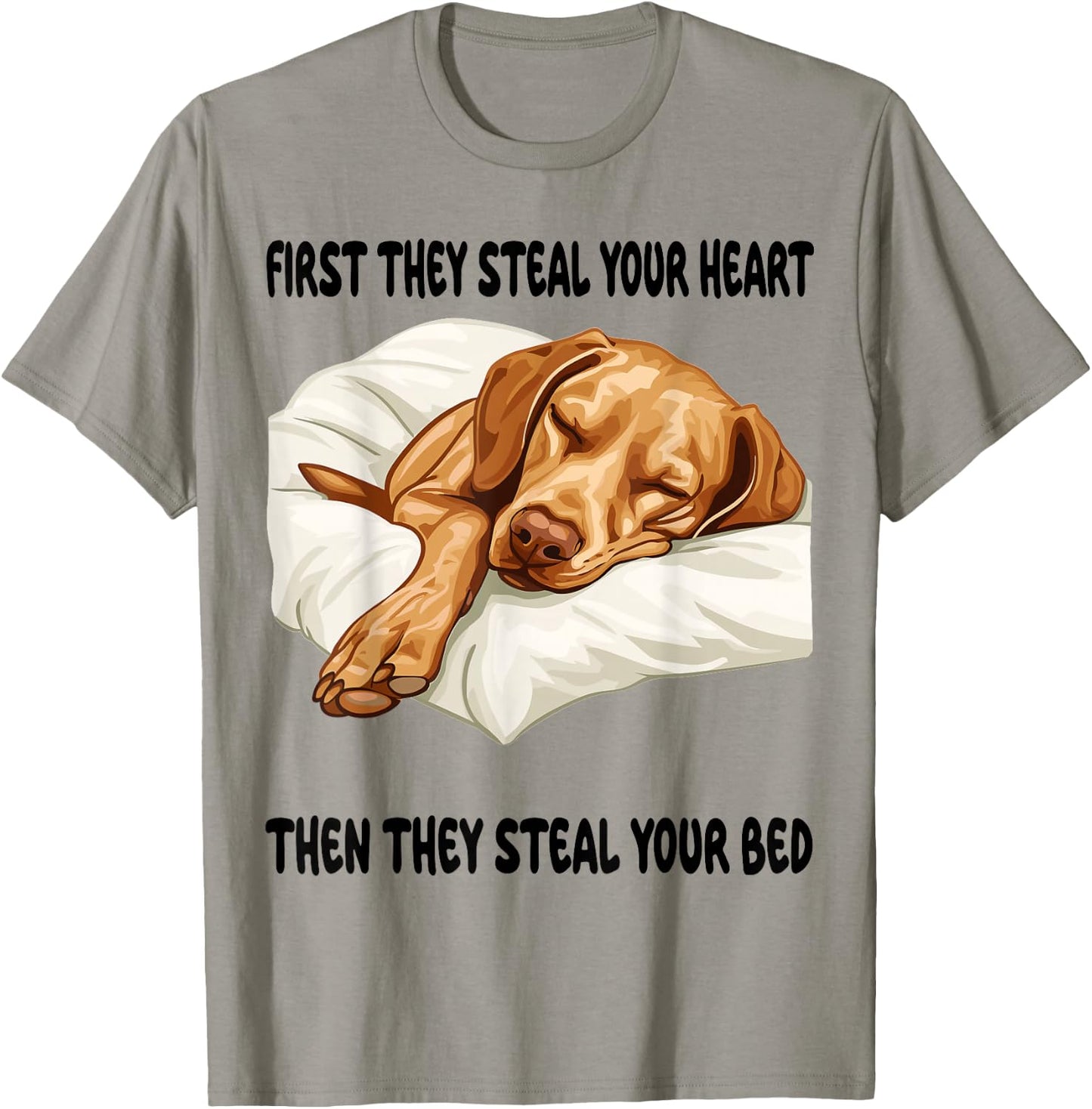 Vizsla Sleeping Pajamas Nightgown T-Shirt - T-Shirt | Sand