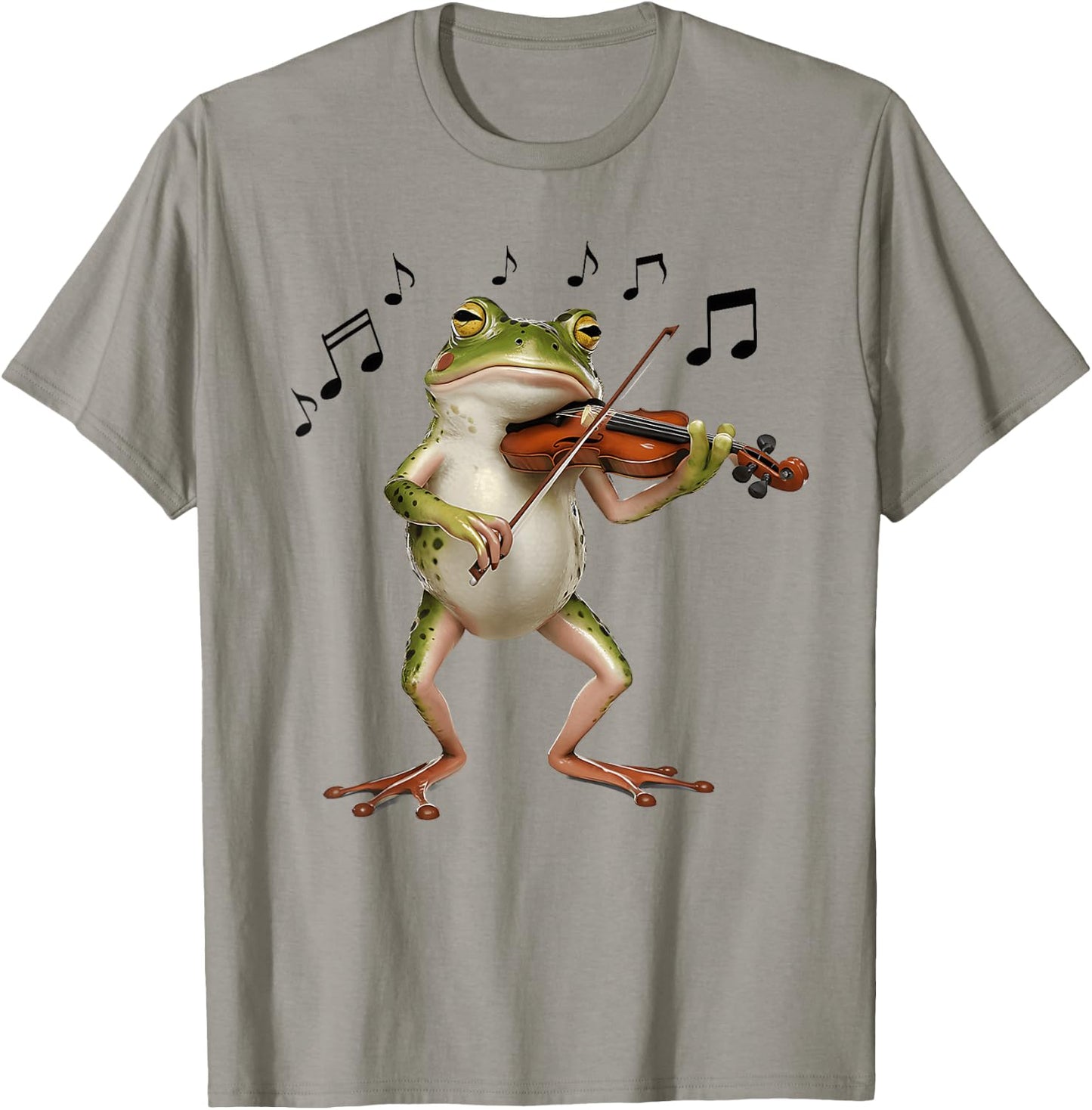 Funny Musician Violinist Cute Frog Playing Violin T-Shirt - T-Shirt | Sand