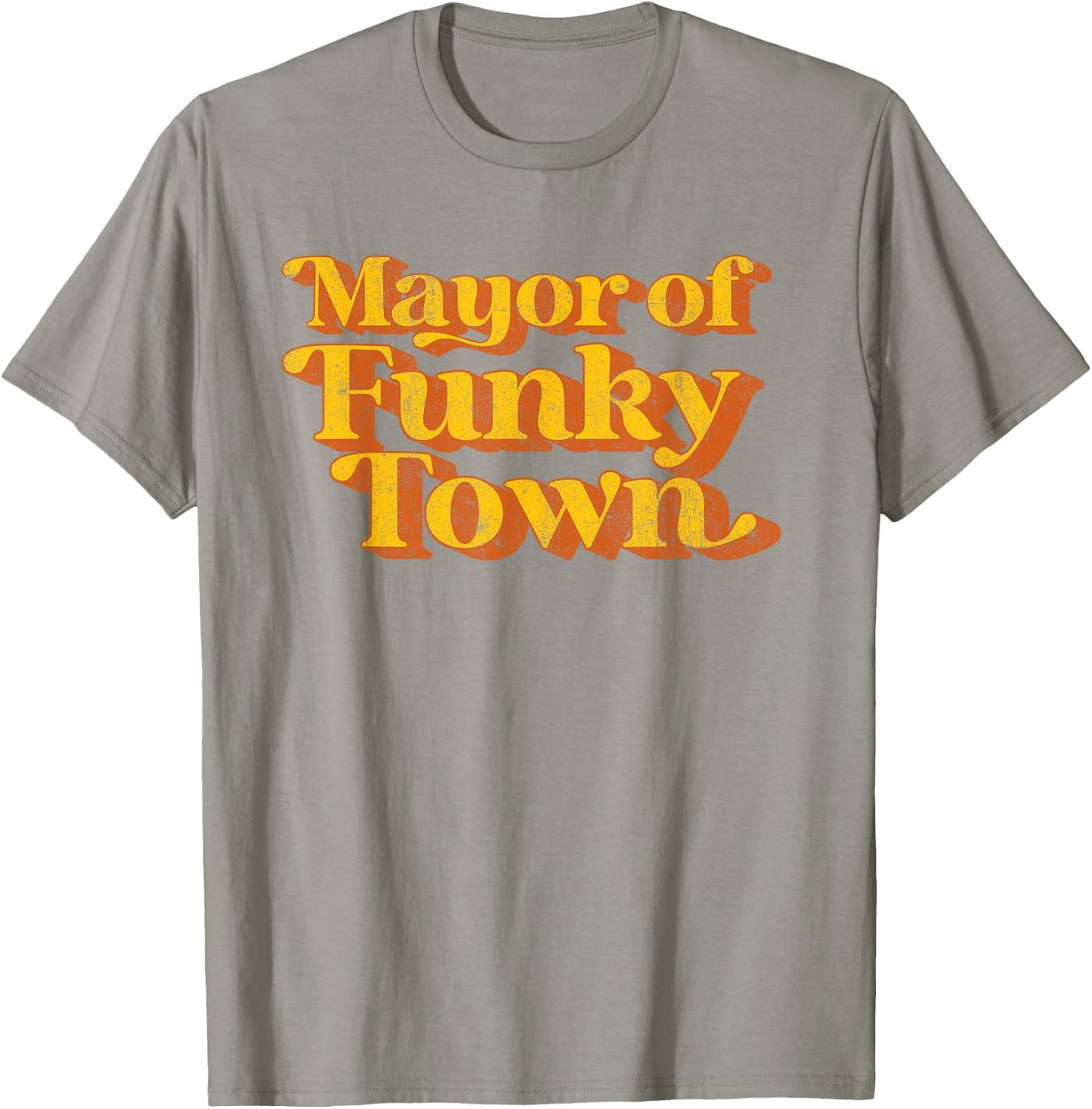 Retro Mayor of Funky Town Funny Vintage 70's Disco Party T-Shirt - T-Shirt | Sand