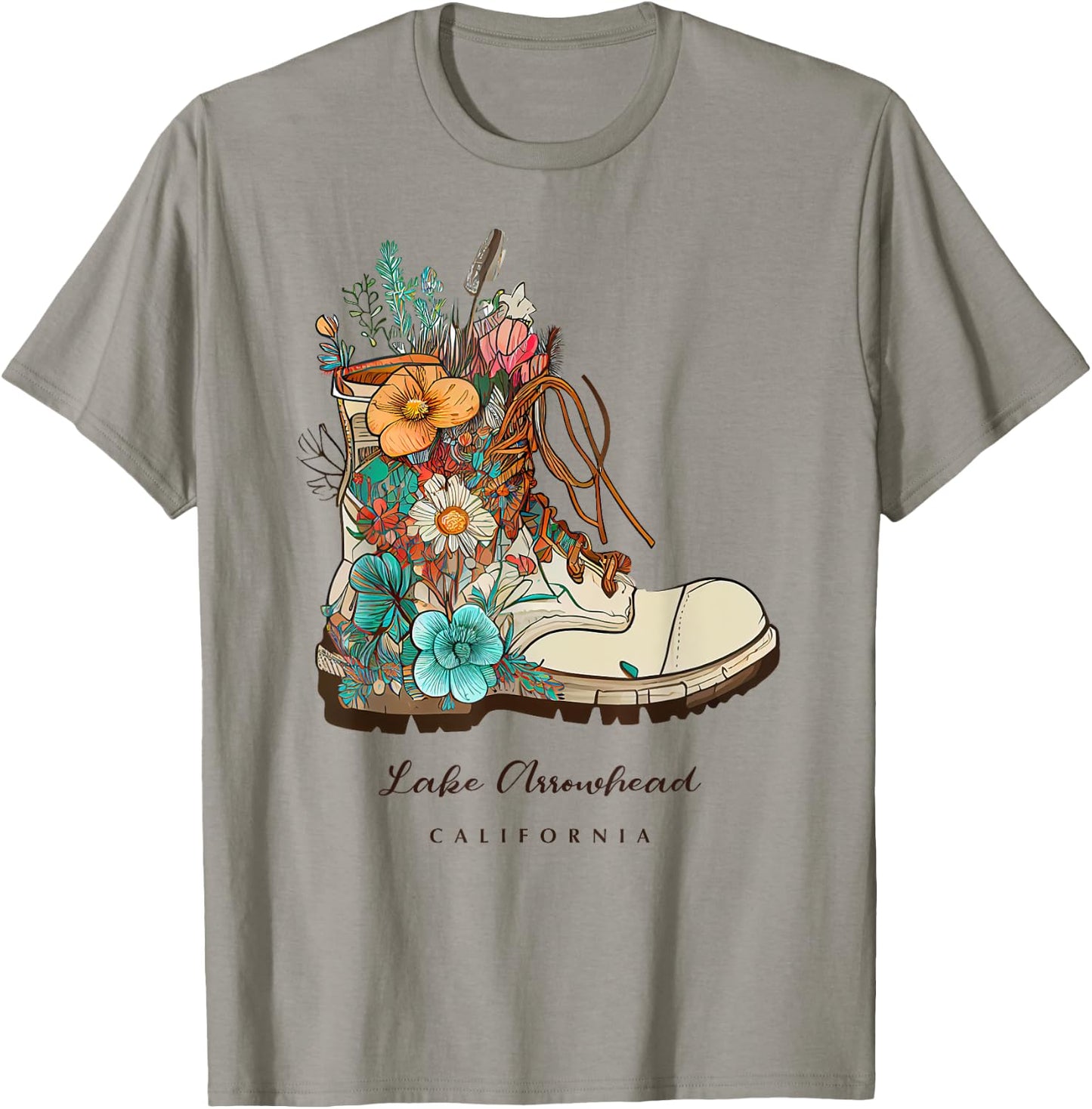 Lake Arrowhead Hiking Outdoors Souvenir T-Shirt - T-Shirt | Sand