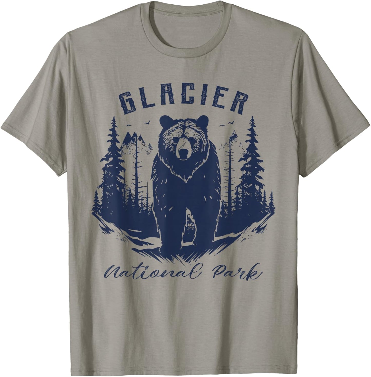 Retro Vintage Glacier National Park for kids Hiking Camping T-Shirt - T-Shirt | Sand