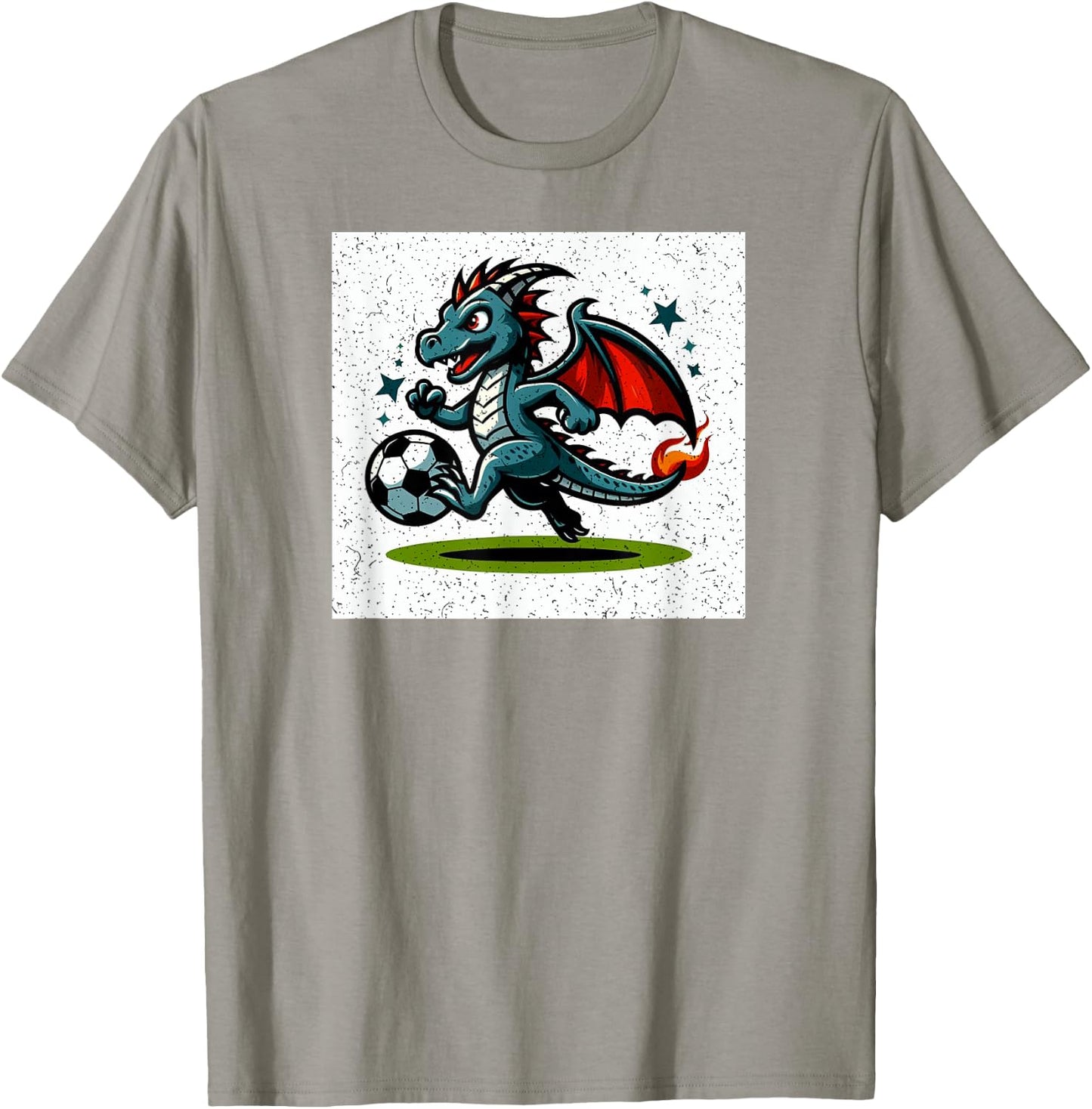 Dragon Playing Soccer T-Shirt - T-Shirt | Sand