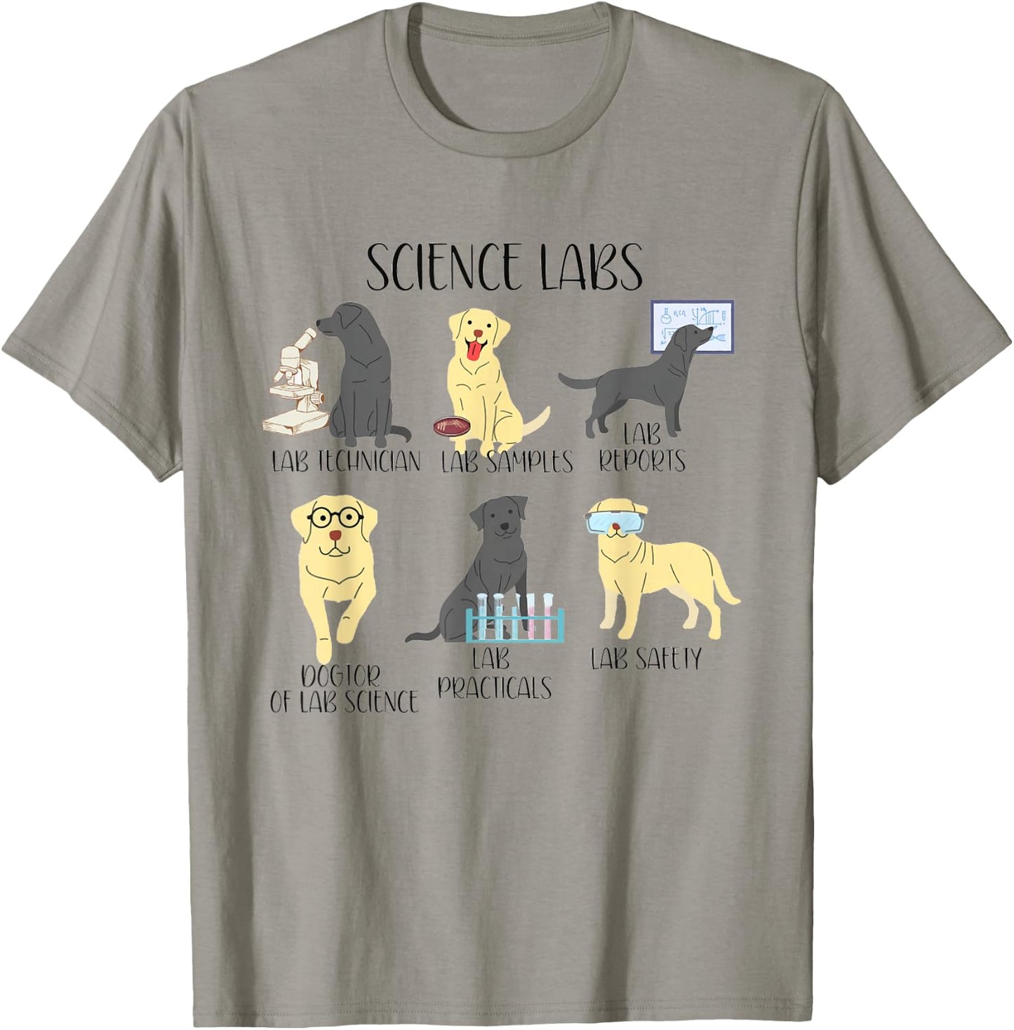 Science Labs Funny Dogs Labrador Retriever Science Teacher T-Shirt - T-Shirt | Sand