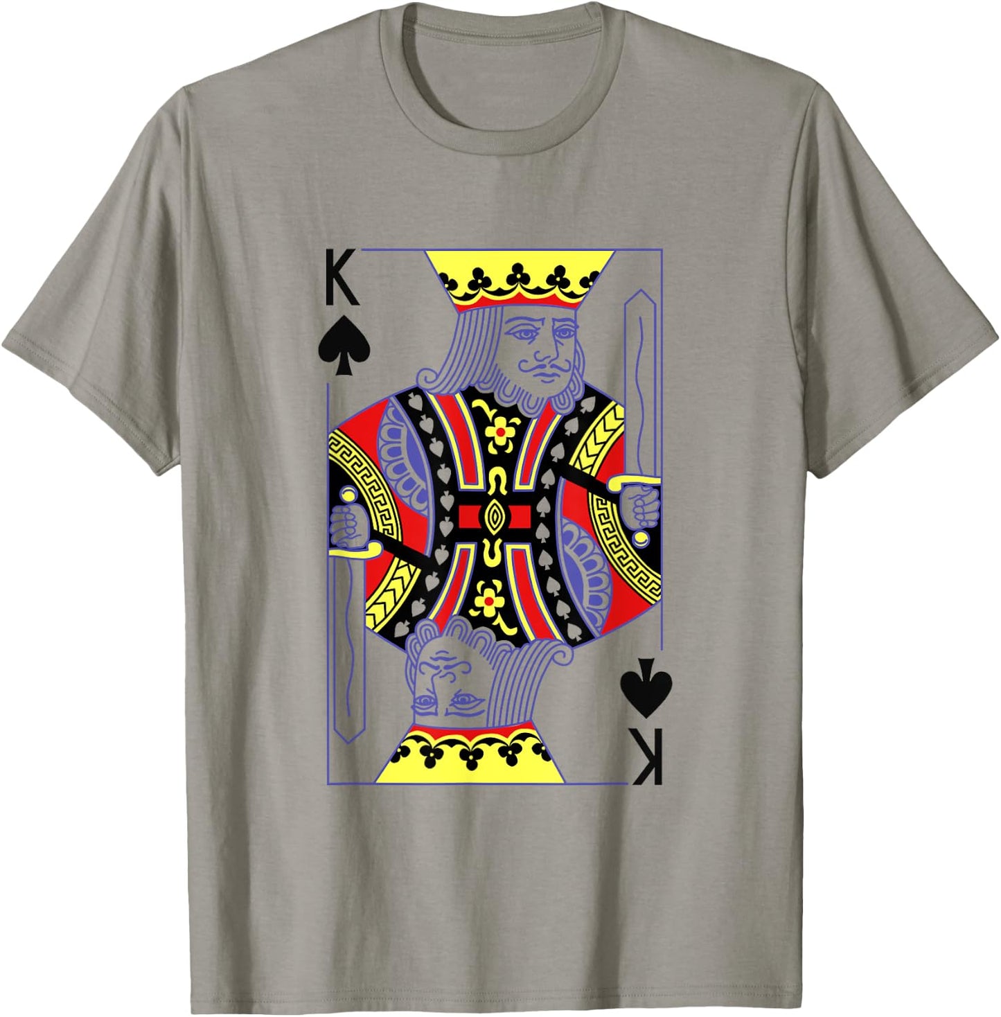 King Of Spades Royal Flush Costume Halloween Playing Cards T-Shirt - T-Shirt | Sand