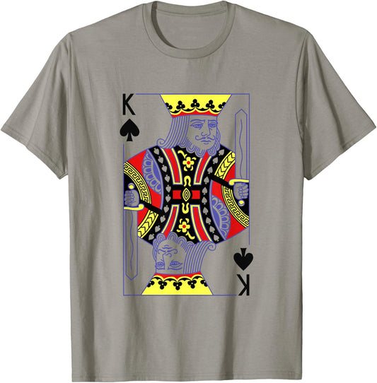 King Of Spades Royal Flush Costume Halloween Playing Cards T-Shirt - T-Shirt | Sand