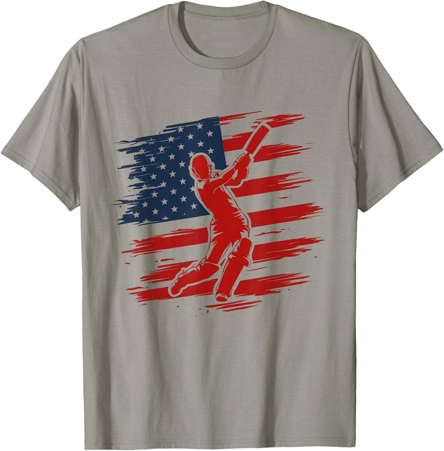USA Cricket Jersey American Flag Cricket Player Art T-Shirt - T-Shirt | Sand
