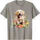 Floral Wildflower Dog Labrador Retriever T-Shirt - T-Shirt | Sand