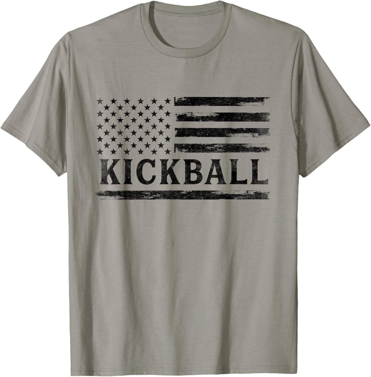 Kickball Black Vintage USA Flag Coach T-Shirt - T-Shirt | Sand
