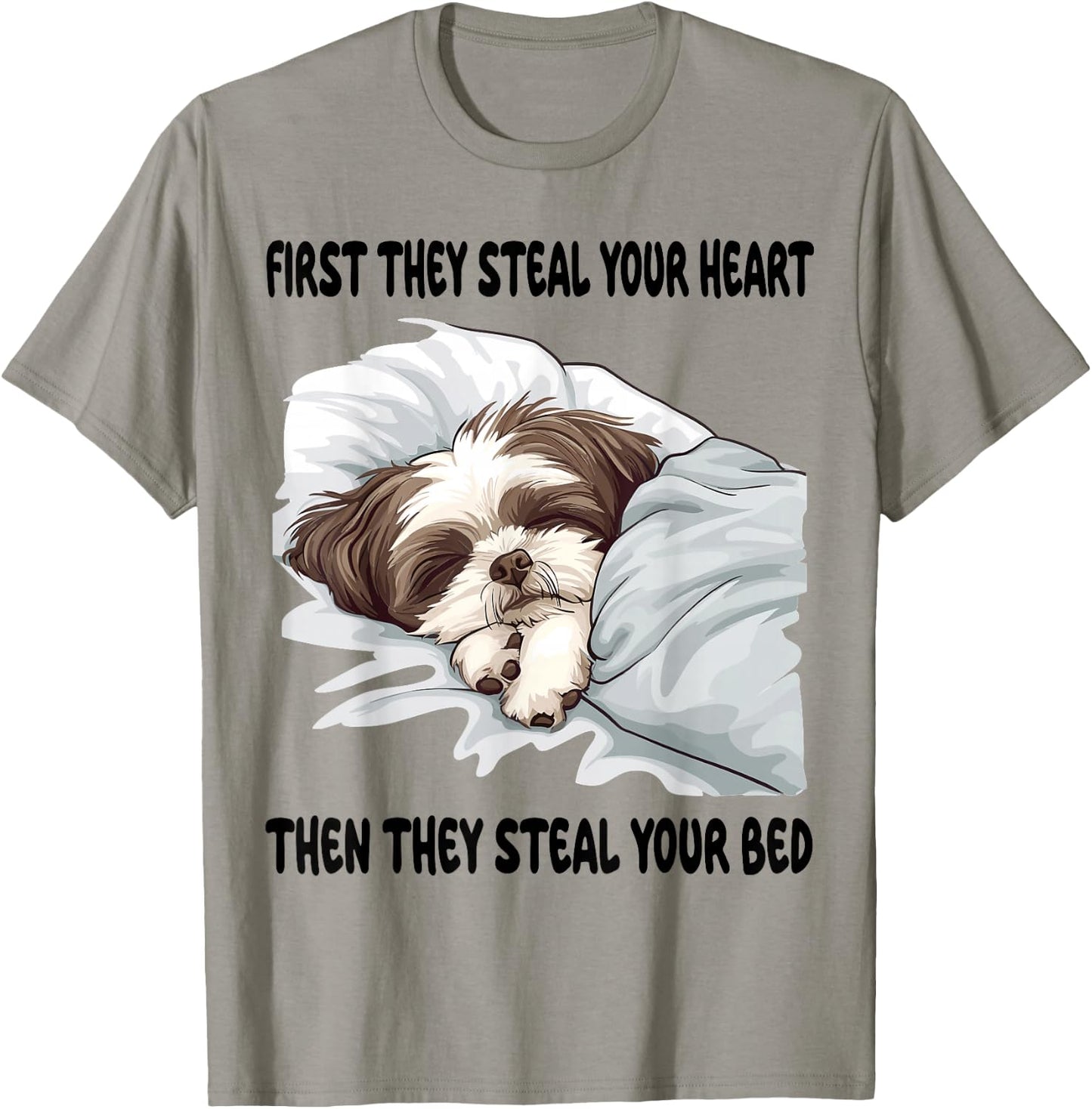 Shih Tzu Sleeping Pajamas Nightgown T-Shirt - T-Shirt | Sand