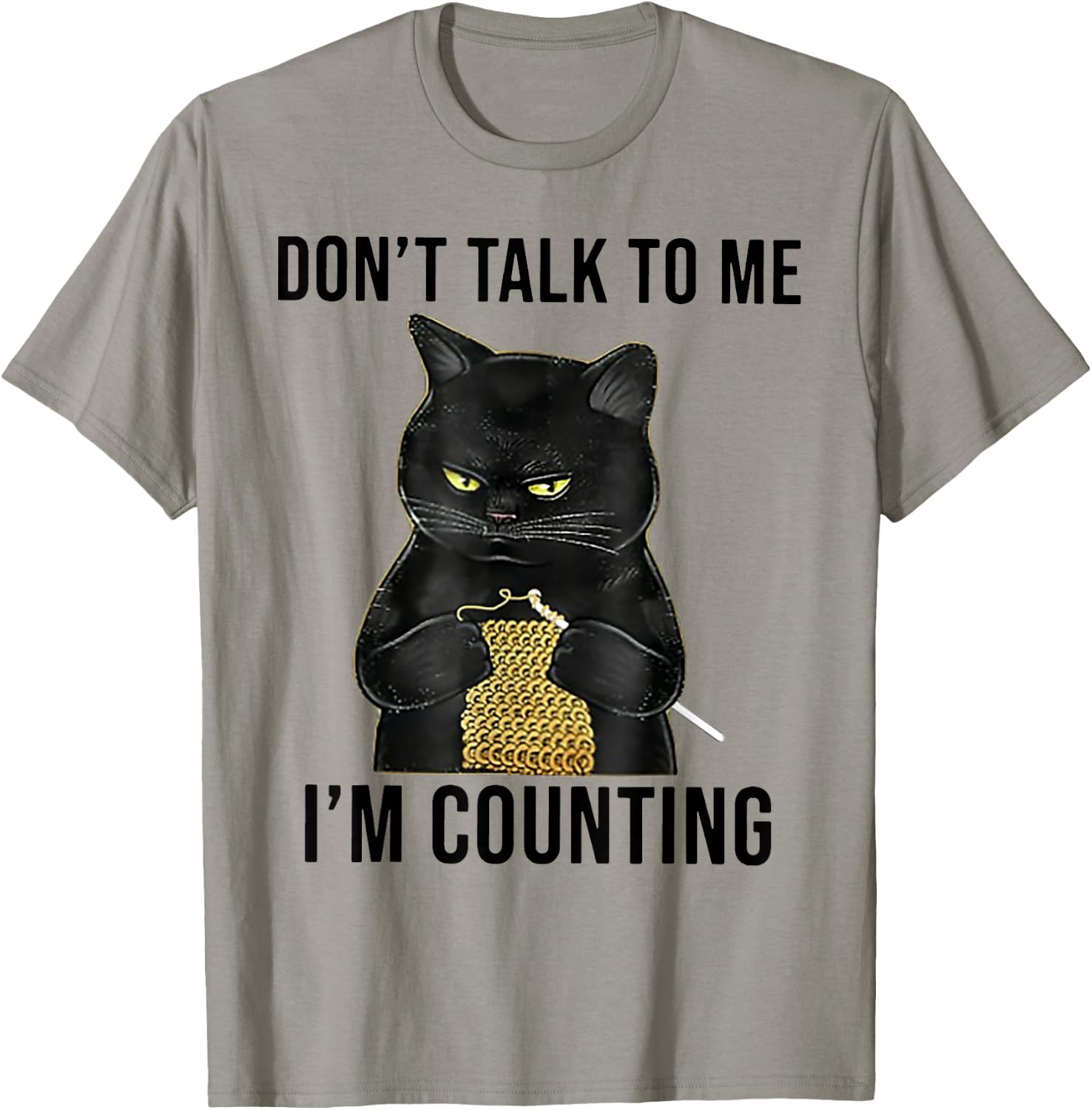 Don't Talk To Me I'm Counting Funny Cat Kniting Men Women Kids T-Shirt - T-Shirt | Sand