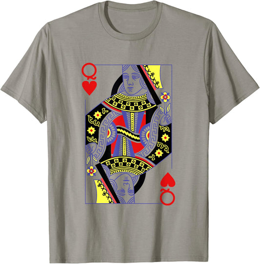 Queen Of Hearts Royal Flush Costume Halloween Playing Cards T-Shirt - T-Shirt | Sand