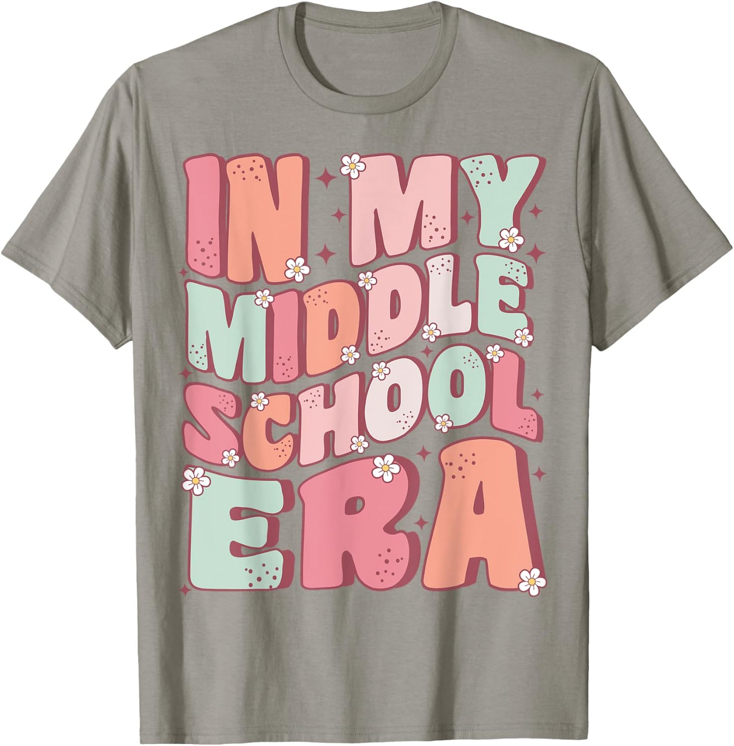 In My Middle School Era Cute Groovy First Day Back to School T-Shirt - T-Shirt | Sand