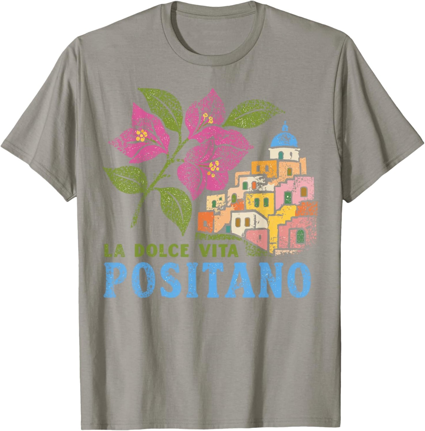 Positano Retro Vintage Italian Coast Travel T-Shirt - T-Shirt | Sand