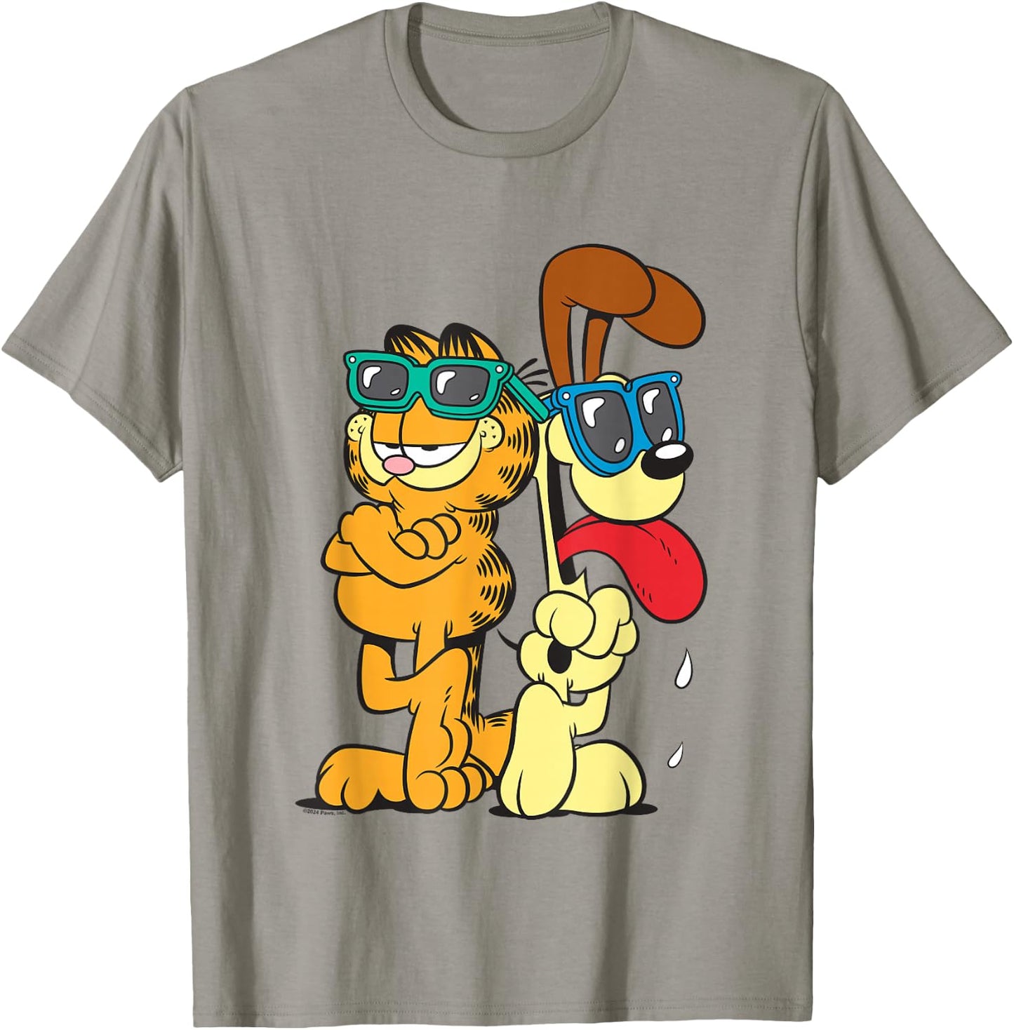 Garfield & Odie Wearing Shades Cool Shot T-Shirt - T-Shirt | Sand