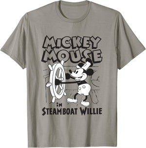 Disney Steamboat Willie Mickey Mouse Steering Boat Vintage T-Shirt - T-Shirt | Sand