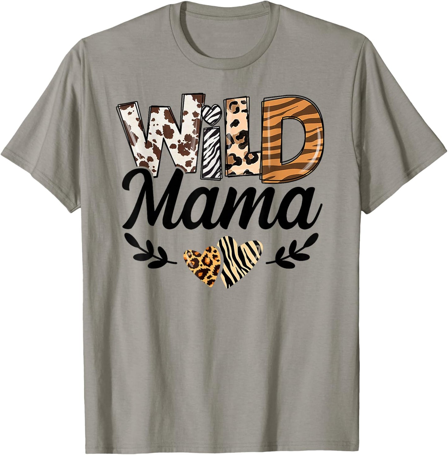 Wild Mama Birthday Family Mom Safari Zoo Jungle Animals T-Shirt - T-Shirt | Sand