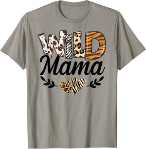 Wild Mama Birthday Family Mom Safari Zoo Jungle Animals T-Shirt - T-Shirt | Sand