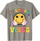 Girls 1st Grade Vibes Smile Face Back to School First Grade T-Shirt - T-Shirt | Sand