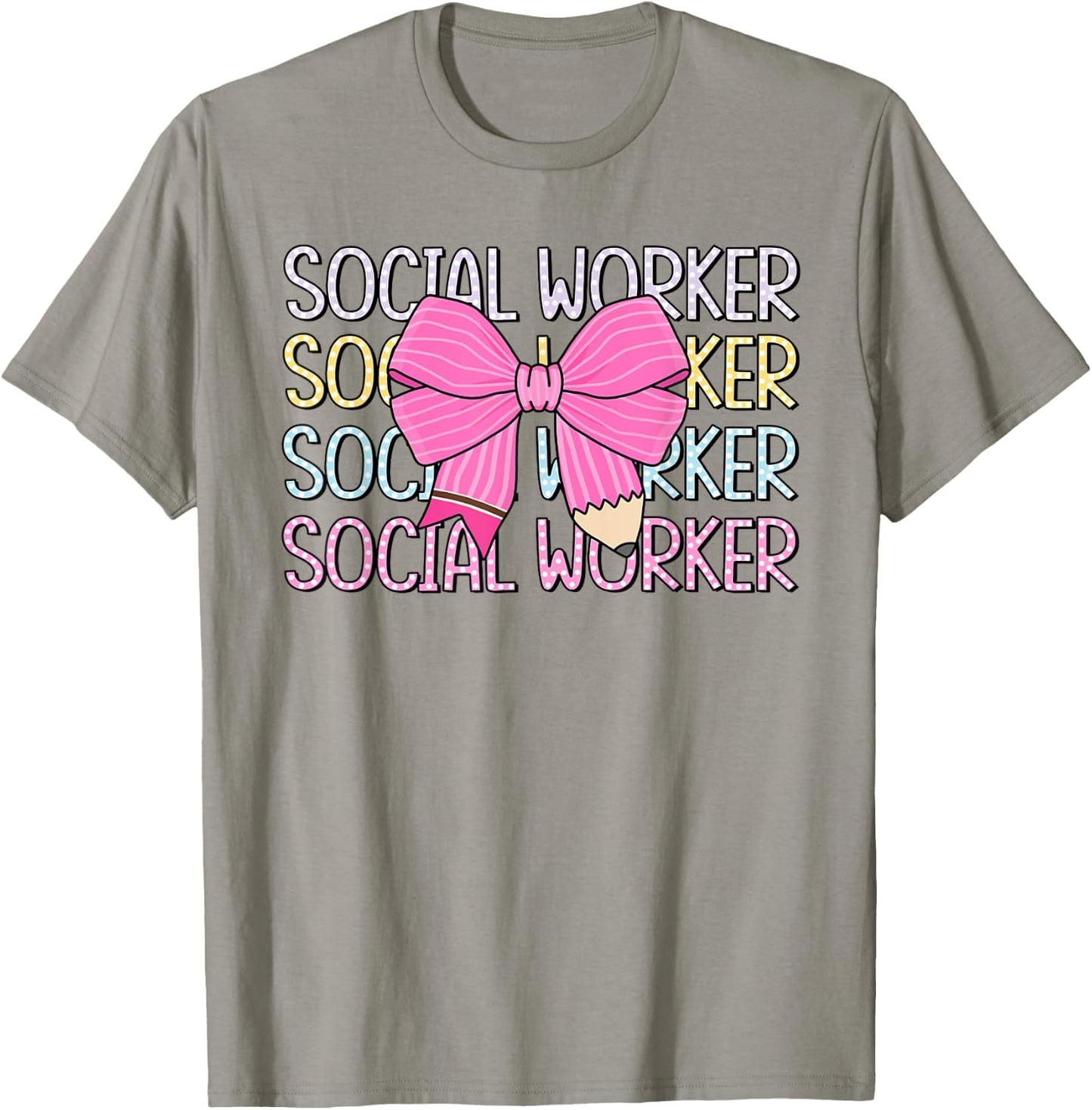 Retro Social Worker Coquette Bow Dalmatian Back To School T-Shirt - T-Shirt | Sand