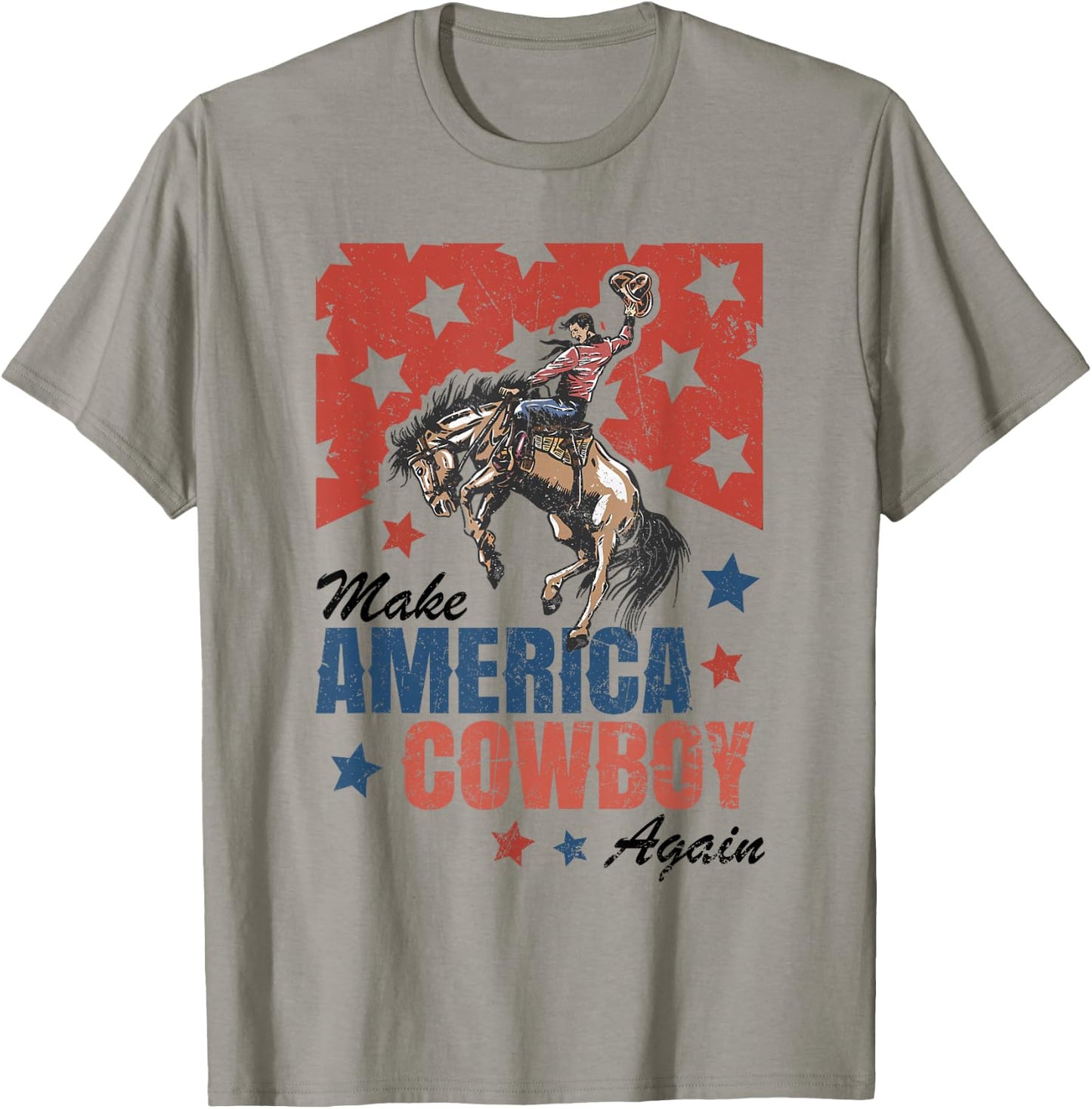Make America Cowgirl Cowboy Again Western 4th Of July T-Shirt - T-Shirt | Sand